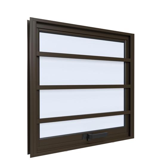 Imagem de Janela Maxim-Ar Com Grade  100cmx60cm em Alumínio Bronze Com Vidro Jateado  Vitrolar