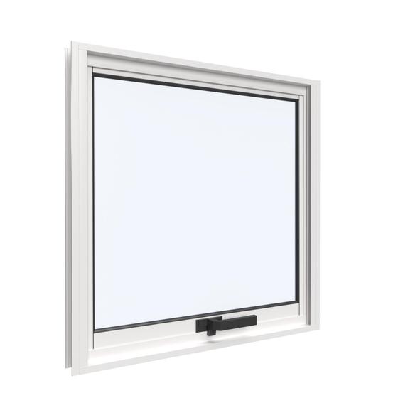 Imagem de Janela Maxim-Ar Vidro 60cmx60cm em Alumínio Branco Com Vidro Jateado  Vitrolar -
