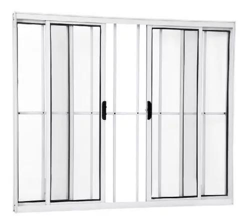 Janela Para sala/Cozinha 4 Folhas Aluminio Branco Com Grade 1,00x2,00 Menor preço em Janela Para sala/Cozinha 4 Folhas Aluminio Branco Com Grade 1,00x2,00