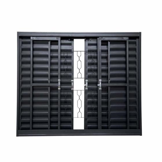 Janela de Correr em Aço 100 x 120 x 12 cm 2 Folhas Grade Elo Branco Prática MMachado - Janela