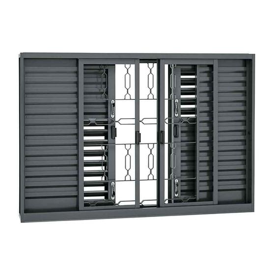 Janela Veneziana Multiflex Grade Elo em Aço 100 x 200 x 16 cm 6 Folhas Silenfort Sasazaki Menor preço em Janela Veneziana Multiflex Grade Elo em Aço 100 x 200 x 16 cm 6 Folhas Silenfort Sasazaki
