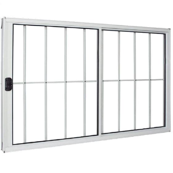 Imagem de Janela Vitro 2 Folhas Alumínio Branco 1.00  X 1.20 Modular com Grade