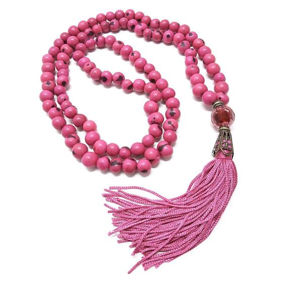 Imagem de Japamala 108 Contas De Sementes De Açai Cor Rosa Pink Hooponopono