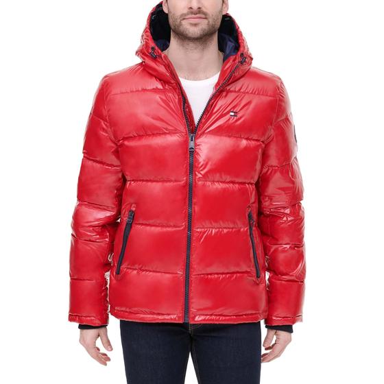 Imagem de Jaqueta acolchoada Tommy Hilfiger New Pearlized Red para homens