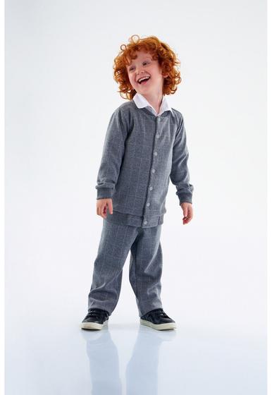 Imagem de Jaqueta Bomber em Malha Xadrez Jacquard Masculina Infantil Up Baby