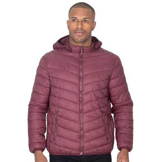 Imagem de Jaqueta Bomber Masculina Puffer Nylon Peluciada Capuz Lisa