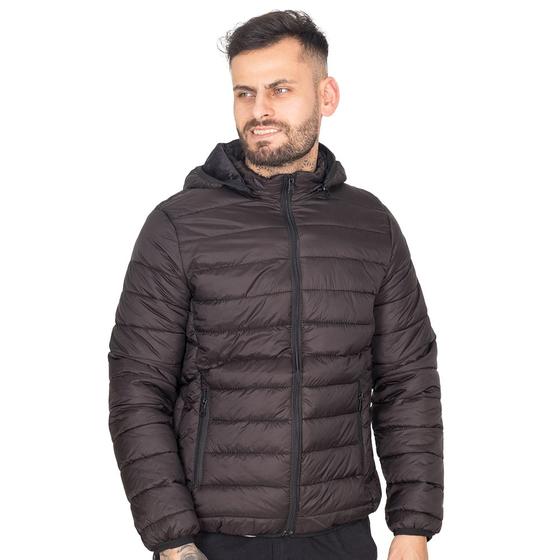 Imagem de Jaqueta Bomber Puffer Nylon Peluciada Masculina Lisa Capuz