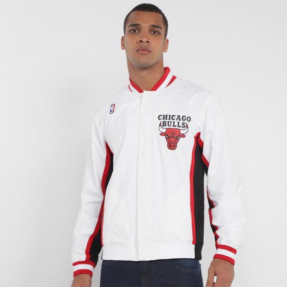 Giacca Warm Up Chicago Bulls 1992-93 Mitchell & Ness - Autentica, Colore Bianco - Foto 7