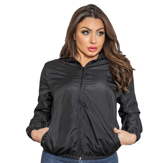 Jaqueta Corta Vento Feminino Forrada Impermeável com Bolsos e Touca Donna Martins Menor preço em Jaqueta Corta Vento Feminino Forrada Impermeável com Bolsos e Touca Donna Martins