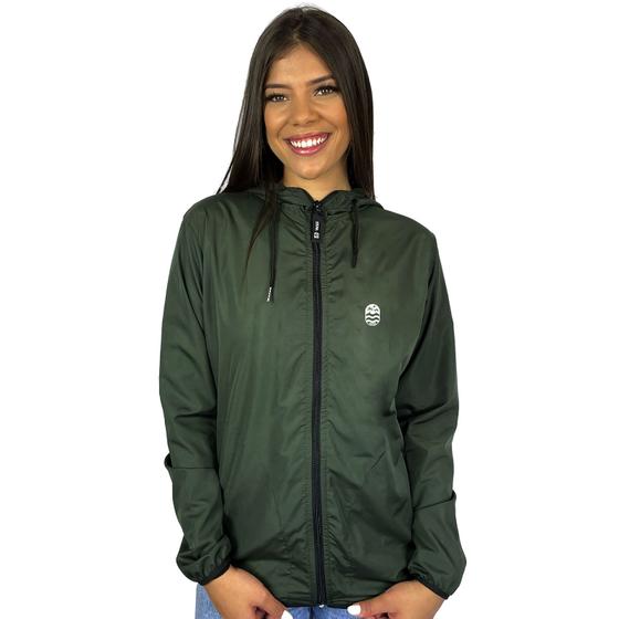 Imagem de Jaqueta Corta Vento Feminino Verde Militar WSS Brasil Reversa