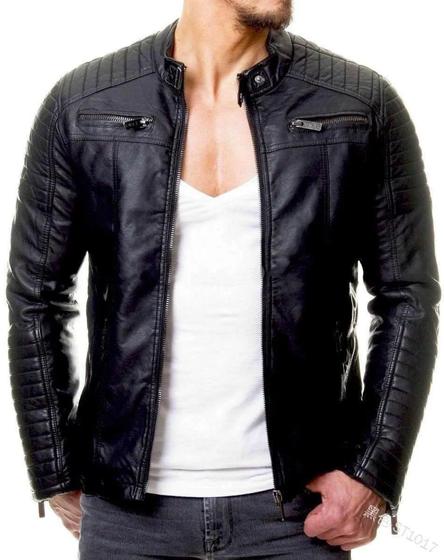 Jaqueta couro masculino slim Menor preço em Jaqueta couro masculino slim