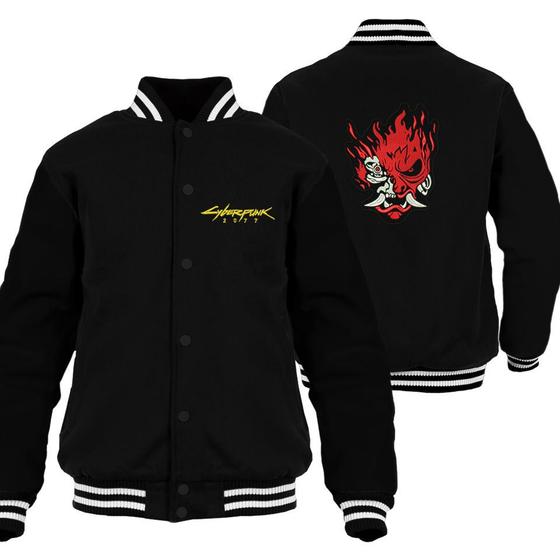 Jaqueta Cyberpunk 2077 Samurai Bordado Moletom Bomber Gamer Menor preço em Jaqueta Cyberpunk 2077 Samurai Bordado Moletom Bomber Gamer