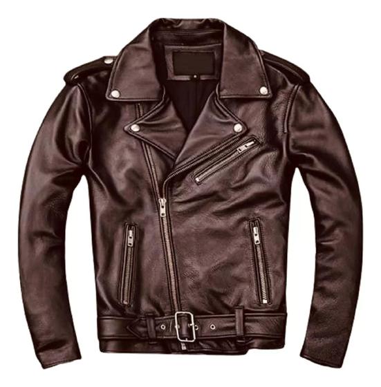 Imagem de Jaqueta De Couro 100% Legitimo Masculina Básica Moto Classic Perfecto Biker
