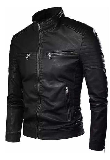 Imagem de Jaqueta de couro Masculina slim fit