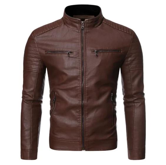 Imagem de Jaqueta de couro Masculina slim fit