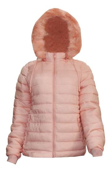 Imagem de Jaqueta De Inverno Feminina Nylon Capuz Pelinho Blusa Top 