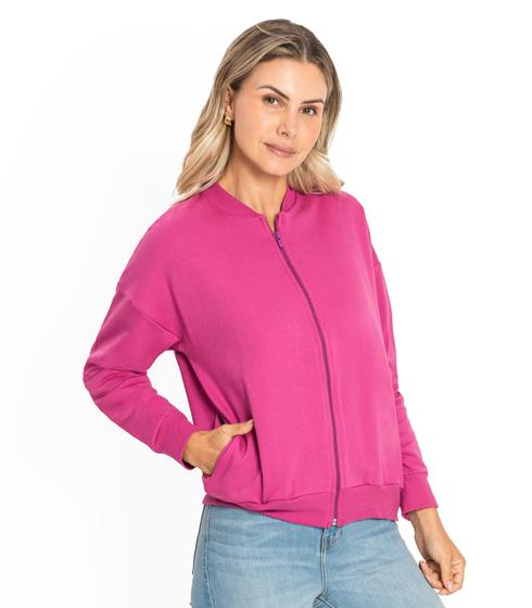 Jaqueta Feminina Básica de Moletom Rovitex Roxo é boa?