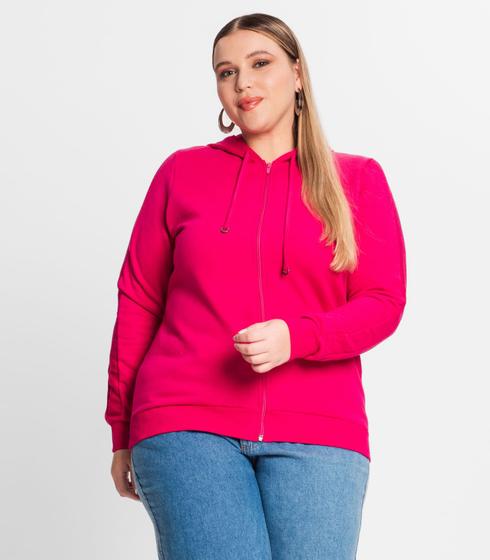 Imagem de Jaqueta Feminina Com Capuz Plus Size Secret Glam Rosa