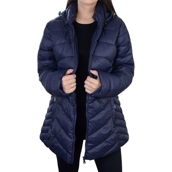 Imagem de Jaqueta Feminina Facinelli City Lady Peluciada Azul Marinho Plus Size - 628029