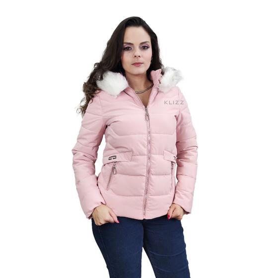 Imagem de Jaqueta Feminina KLIZZ Blusa Casaco Inverno Capuz Felpudo