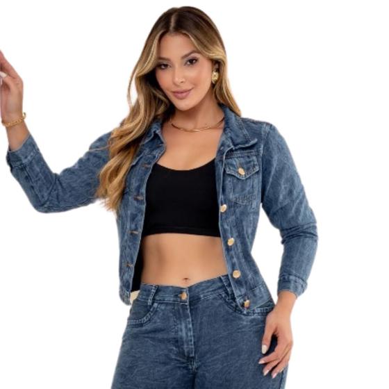 Imagem de Jaqueta Feminina Lavagem Denim Escura