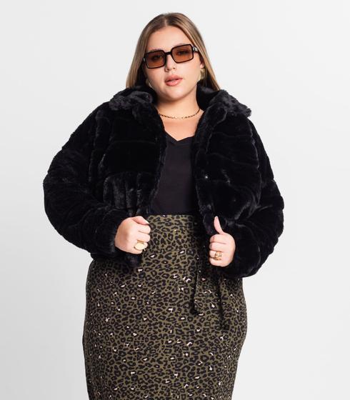 Imagem de Jaqueta Feminina Plus Size Secret Glam Preto