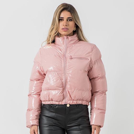 Jaqueta Feminina Puffer Cropped Vinil 8519- Menor preço em Jaqueta Feminina Puffer Cropped Vinil 8519-