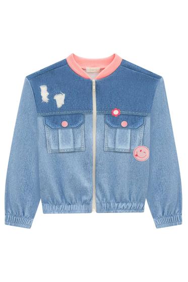 Imagem de Jaqueta Infantil Bomber em FlyTech Estilo Jeans - Infanti