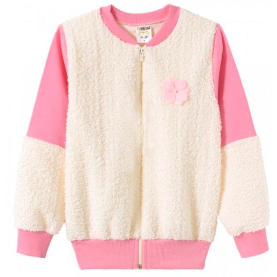 Imagem de Jaqueta Infantil Menina Peluciada Urso Inverno Fleece Plush