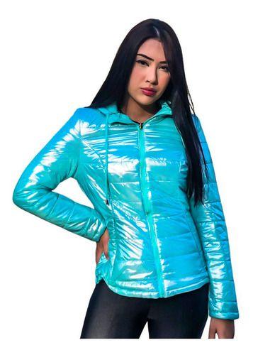 Imagem de Jaqueta Inverno Feminina Nylon Poliester Blusa Bobojaco De Frio Quentinha Puffer Com Bolhas Bomber Parka Metalassê