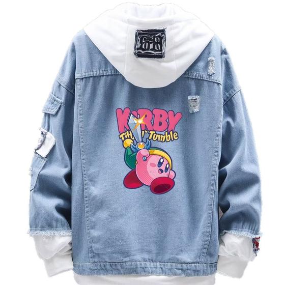 Imagem de Jaqueta jeans com estampa de estilo moderno Kirby Swordsman para homens