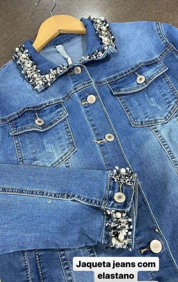 Imagem de Jaqueta Jeans Feminina Customizada