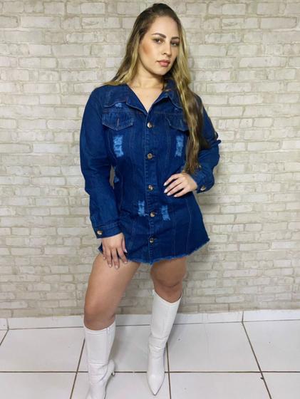 Imagem de Jaqueta Jeans Feminina Max Blogueira Destroyed Rasgada Top