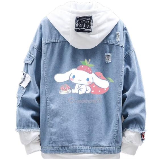 Imagem de Jaqueta jeans Loose Cinnamoroll Strawberry Creative Design