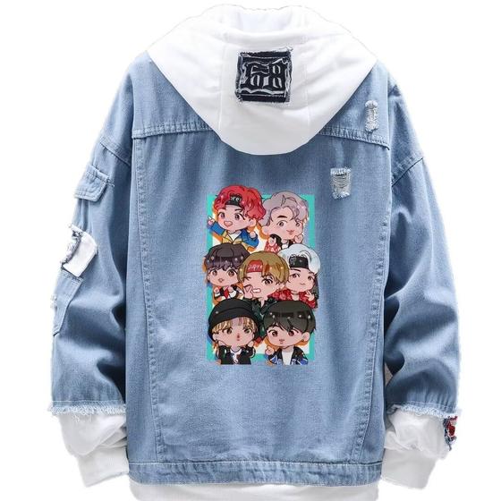 Imagem de Jaqueta jeans Loose Creative Design Korean Idol BTS Group