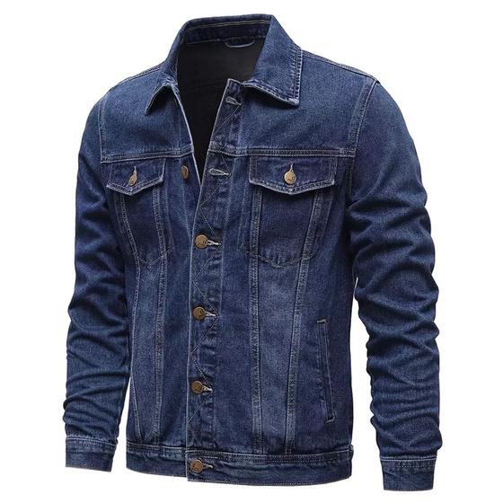 Imagem de Jaqueta Jeans Masculina Moderna Slim Clássica Elegante