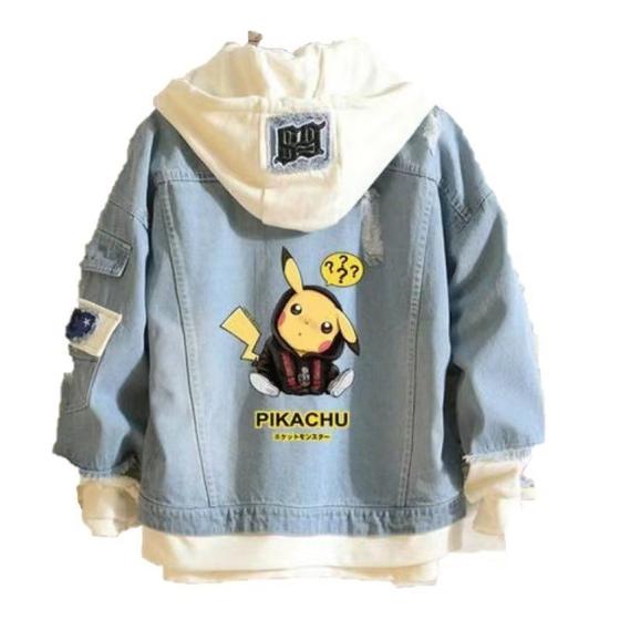 Imagem de Jaqueta Jeans Pikachu Hip Hop - Anime Kawaii