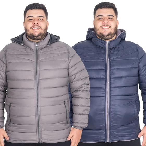 Imagem de Jaqueta Masculina Bobojaco Plus Size Dupla Face Nylon Puffer