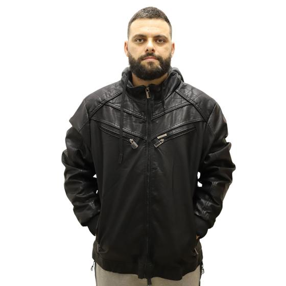 Imagem de Jaqueta Masculina Couro PU Com Capus Gangster 60015