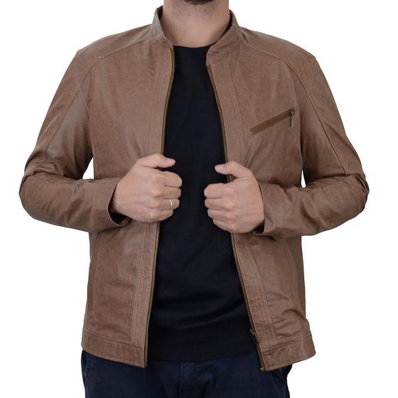 Imagem de Jaqueta Masculina Jack Casual Couro Marrom - 00345