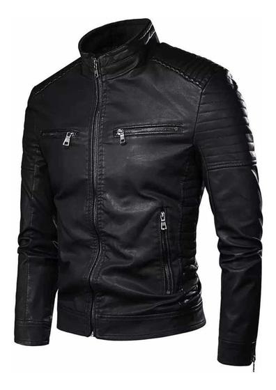 Imagem de jaqueta Masculina Moto Moderna motoqueiro t600  preto - M