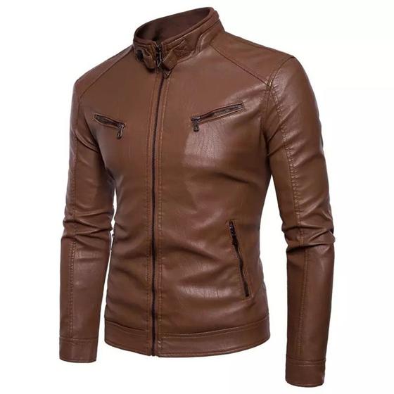 Imagem de Jaqueta Masculina Slim  Fit Preta Moderna Resistente