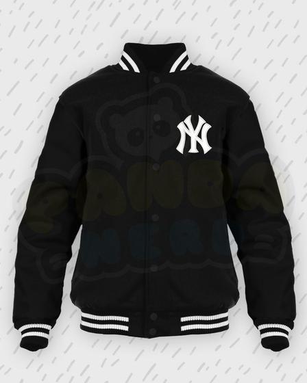 Imagem de Jaqueta New York Ny Moletom College Bordado Blusa Yankees  Preto e Branco  Preto / Branco 