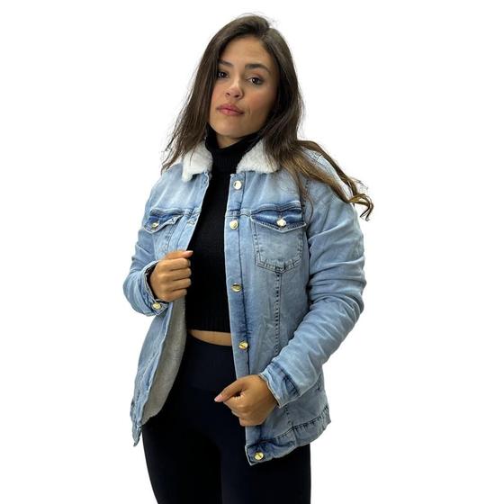 Imagem de Jaqueta Notory Jeans com Botão Forrada Feminina