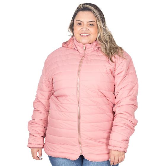 Imagem de Jaqueta Nylon Plus Size Feminina Peluciada Capuz Removível