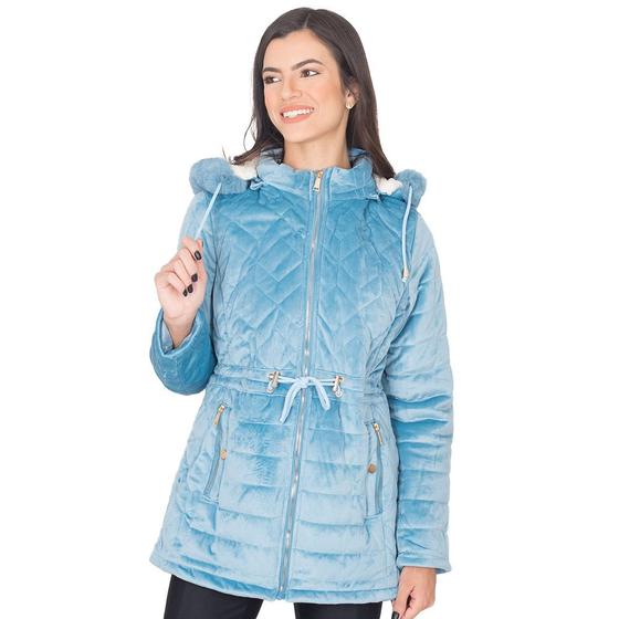 Jaqueta Parka Feminina De Veludo 