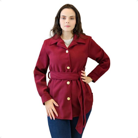 Imagem de Jaqueta Parka Feminina Lã Batida Casaco Max Blusa Sobretudo