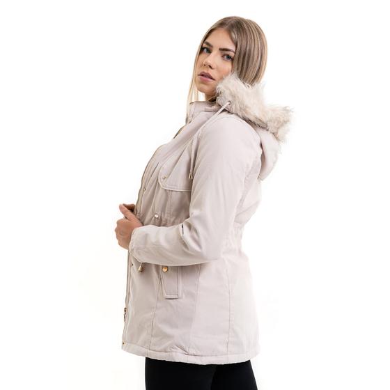 Imagem de Jaqueta Parka Forrada Feminina Moda Plus Size Parca Grossa