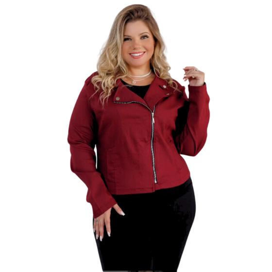 Imagem de Jaqueta Parka Plus Size Feminina Tecido Bengaline Com Lycra