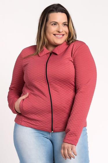 Imagem de Jaqueta Plus Size Feminina Matelassê Fechamento Zíper Bolsos - Serena